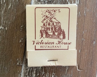 Caja de cerillas vintage, Victorian House Restaurant, Cheshire, Connecticut, nuevos recuerdos coleccionables nunca usados