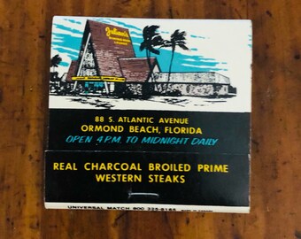Vintage matchbook, Julian's restaurant, Ormond Beach, FL nuevo, recuerdos coleccionables nunca usados