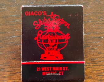 Vintage matchbook, Giaco’s Ships Lantern Restaurant, Mystic, CT new, never used collectible memorabilia