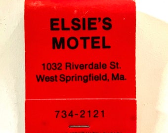 Vintage matchbook, Elsie’s Motel, Springfield, Massachusetts , very good condition; collectible roadside memorabilia