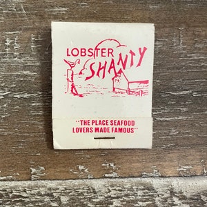 Vintage matchbook, Lobster Shanty Restaurants, New Jersey / Florida; never used, very good condition collectible memorabilia