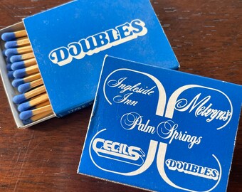 Caja de cerillas vintage, Dobles, Palm Springs, California; Muy buen estado recuerdos coleccionables