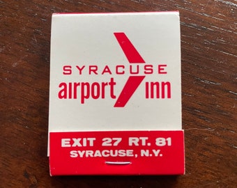 Vintage matchbook, Syracuse Airport Inn; New York, very good condition; never used collectible memorabilia