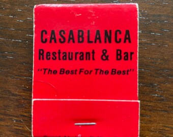 Caja de cerillas vintage del restaurante Casablanca - Colección de St. John's Antigua