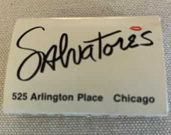 Caja de cerillas vintage, Salvatore's, Chicago, Illinois, recuerdos coleccionables nuevos y nunca usados