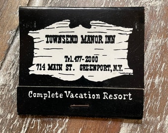 Vintage Townsend Manor Inn Matchbook, Greenport NY Collectible