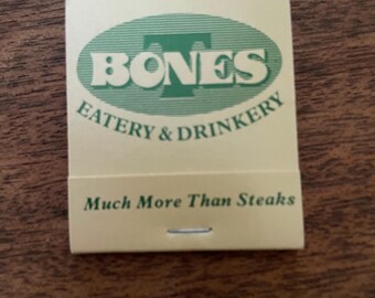 Caja de cerillas antigua: Restaurante T-Bone, recuerdos de New Hampshire