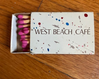 Caja de cerillas vintage, West Beach Cafe, Venice, California, nueva, nunca usada, recuerdo coleccionable