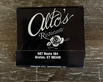 Vintage matchbook, Alto’s Ristorante Spats Lounge, Groton Connecticut new, never used collectible memorabilia