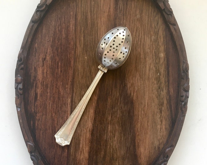 Vintage Tea Strainer Spoon Hinged Veribest Silver Plate Etsy