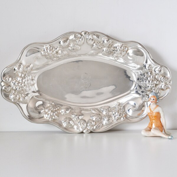 Art Nouveau Silver Bread Plate