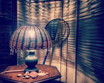 Plafoniere Vimini : Lampada vimini etsy