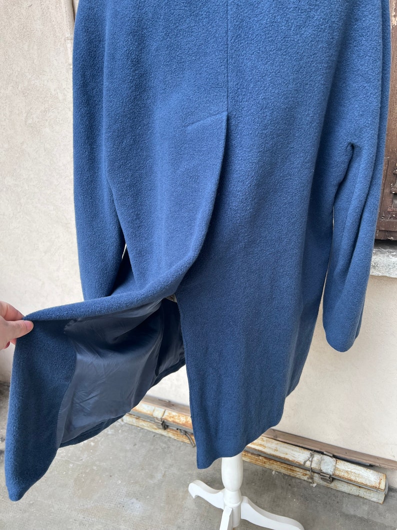 Vintage blue wool and cashmere coat image 8
