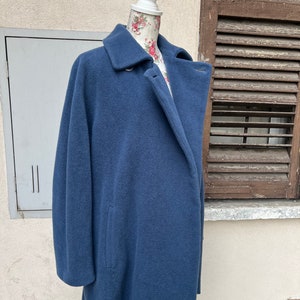 Vintage blue wool and cashmere coat image 2