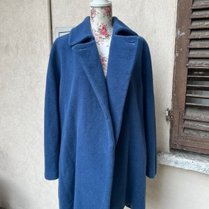 Vintage blue wool and cashmere coat image 1