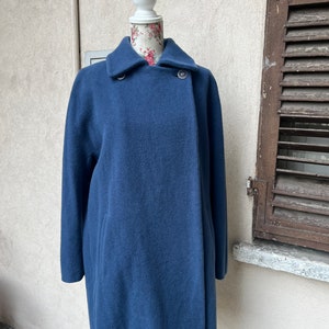 Vintage blue wool and cashmere coat image 3