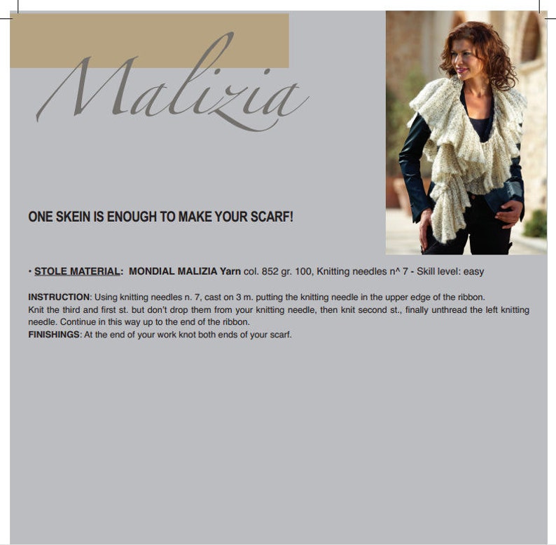 Mondial Malizia Ruffle Scarf Yarn Color # 855 Violet