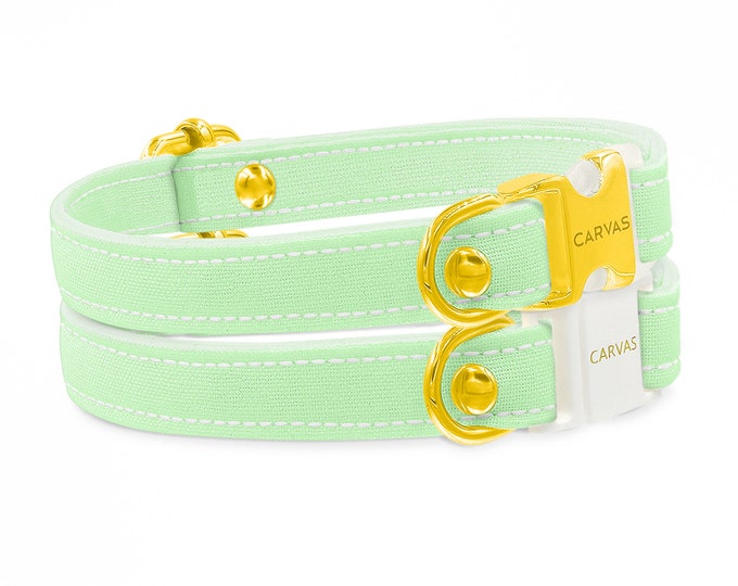 Mint Green Cat Collar With Breakaway Safety Buckle Kitten Size Available Cat Collars Etsy