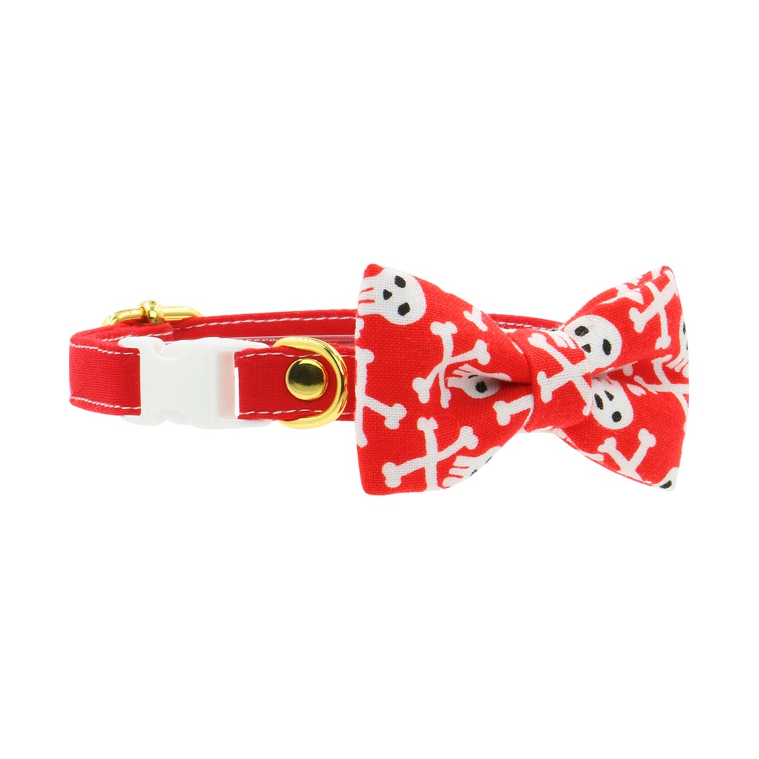 Halloween Cat Collar red Skull Print Cat Collar / - Etsy