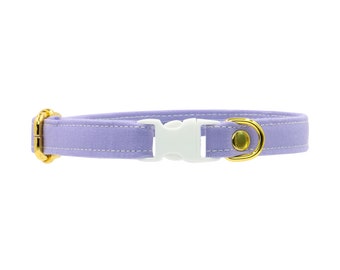 Lavender Cat Collar with Breakaway Safety Buckle - Kitten Collar Size Available - Cat Collars