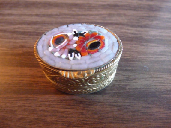 Villa Italy micro mosaic inlay pill or stash box v