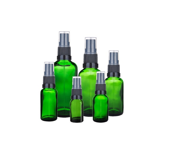 Bouteilles de pulvérisation en verre vert rechargeables/Eco/Recharge Spray  dambiance/Flacons de pulvérisation à brume fine Bouteilles en verre vides  avec vaporisateurs datomiseur noirs 10 ml-100 ml -  France