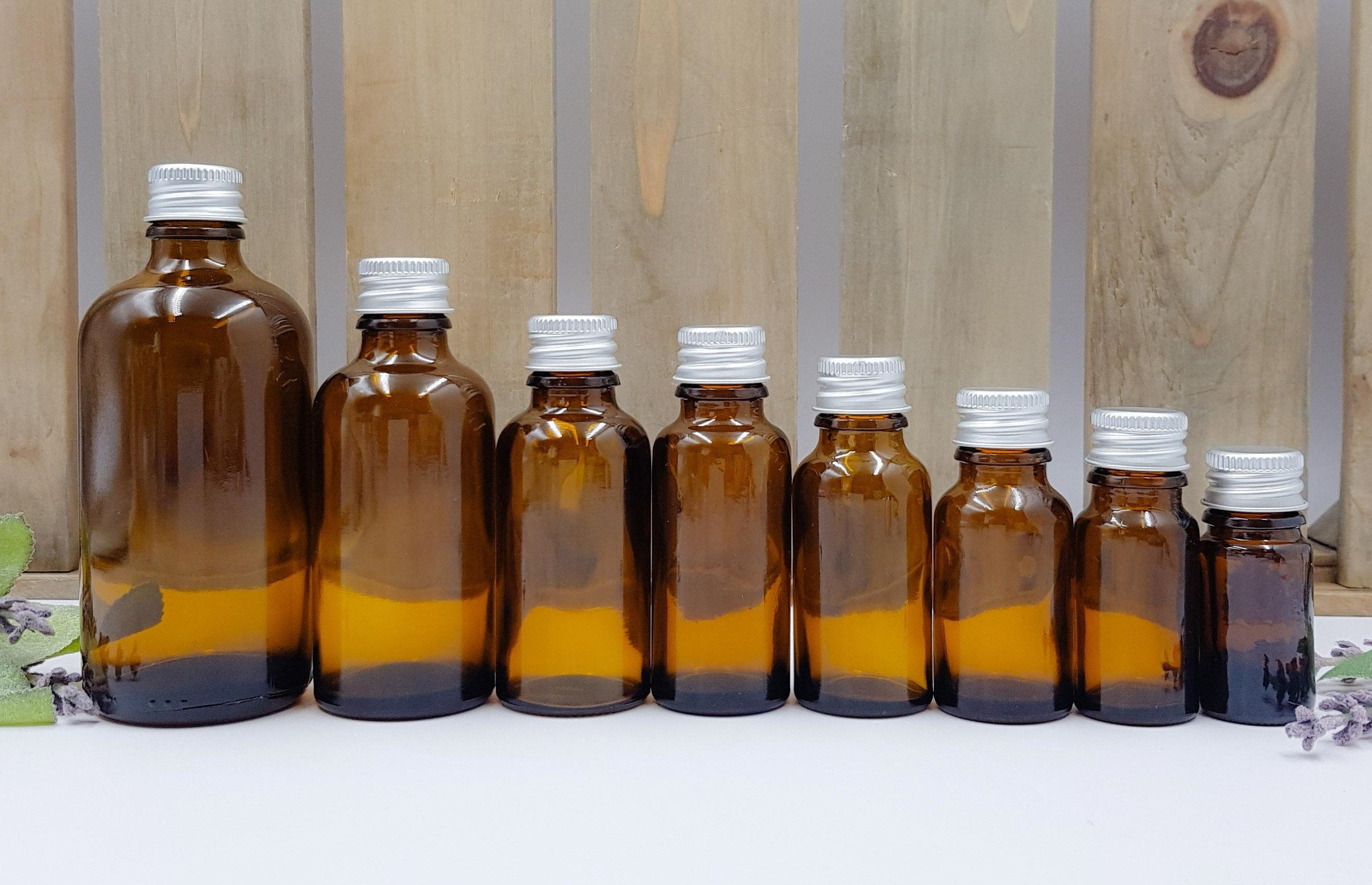 Small Amber Glass Bottles with Aluminium Screw Top Lids/Caps Etsy