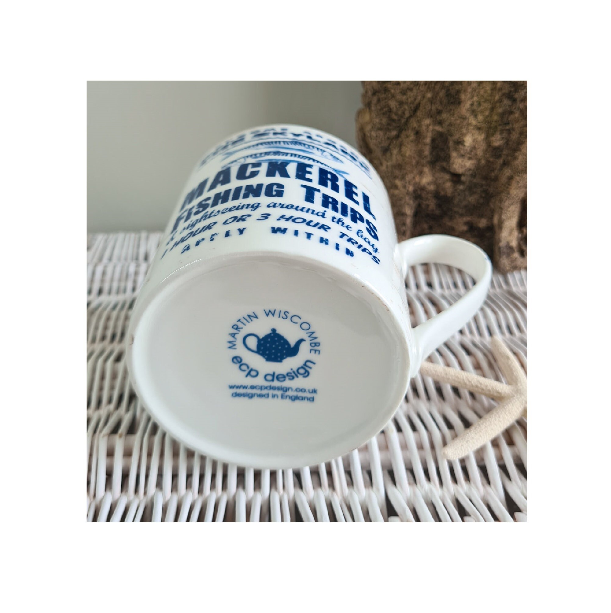 Coastal Style Mugs / 250ml Mug / White With Blue Printed - Etsy Norway