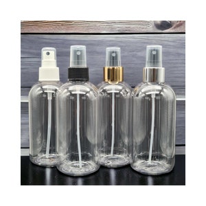 Refillable Clear Plastic Spray Bottles - 250ml - with Finger Spray Pump - Sold Empty / Cleaning / DIY Hair & Beauty / Plant Pet Care