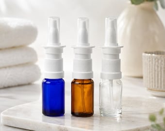 Nachfüllbare 10ml Glasflaschen mit weißem Nasenspray / Leer Verkauft / Nasenspray in Phrozeutische Qualität / Erste Hilfe / Natürliche Heilmittel