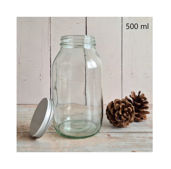 Clear Glass Jars With Airtight Aluminium Lids Perfect for Candlemaking,  Storage, DIY Beauty and Gifting Heat-resistant, Refillable 