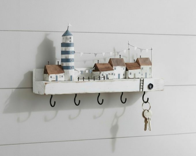 Seaside Key Rack / Handmade Small Pretty Quayside Key Hanger Decoration ...