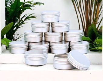 Small Round Metal Storage Tins 15ml / Travel Tins / Refillable / Storage Pots For Candles, Lip Balm, Herbs, Seeds, Crafts  / Airtight Lid