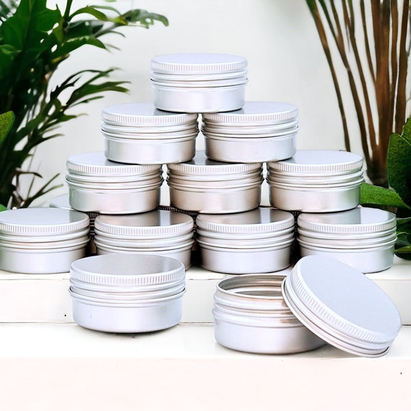 Small Round Metal Storage Tins 15ml / Travel Tins / Refillable / Storage Pots For Candles, Lip Balm, Herbs, Seeds, Crafts  / Airtight Lid