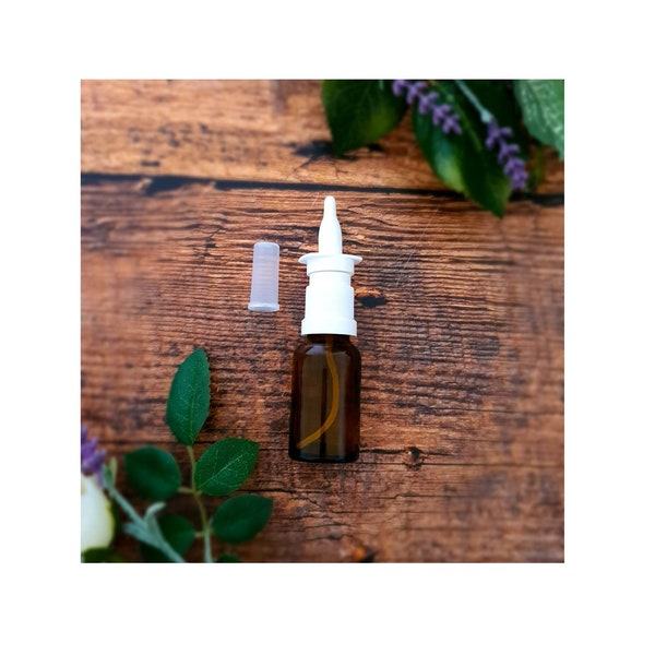 Refillable 15 ml Brown Glass Nasal Spray Bottles  /  Sold Empty / Pharmaceutical Quality White Nasal Spray / First Aid