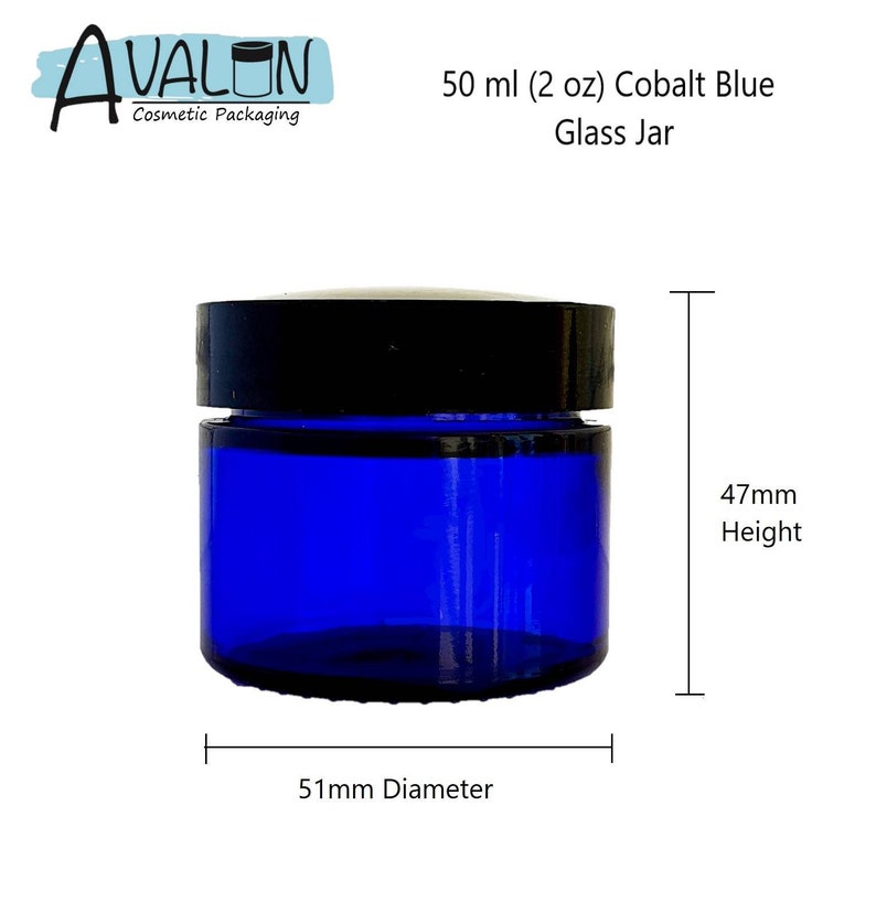 50ml Cobalt Blue Glass Cosmetic Jars 2oz Superb Quality Etsy UK