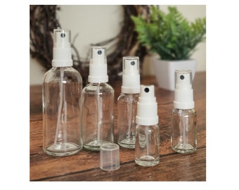 Elegant Clear Glass Spray Bottles 10ml – 100ml: Beauty, Skincare, Aromatherapy, Perfumes and Gifting. Refill, Protect and Travel in Style!