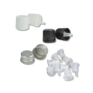 Couvercles de rechange, capuchons compte-gouttes, couvercles à vis en aluminium, réducteur d’orifice * cou de 18 mm * / Aromathérapie / Artisanat / Bricolage Beauté