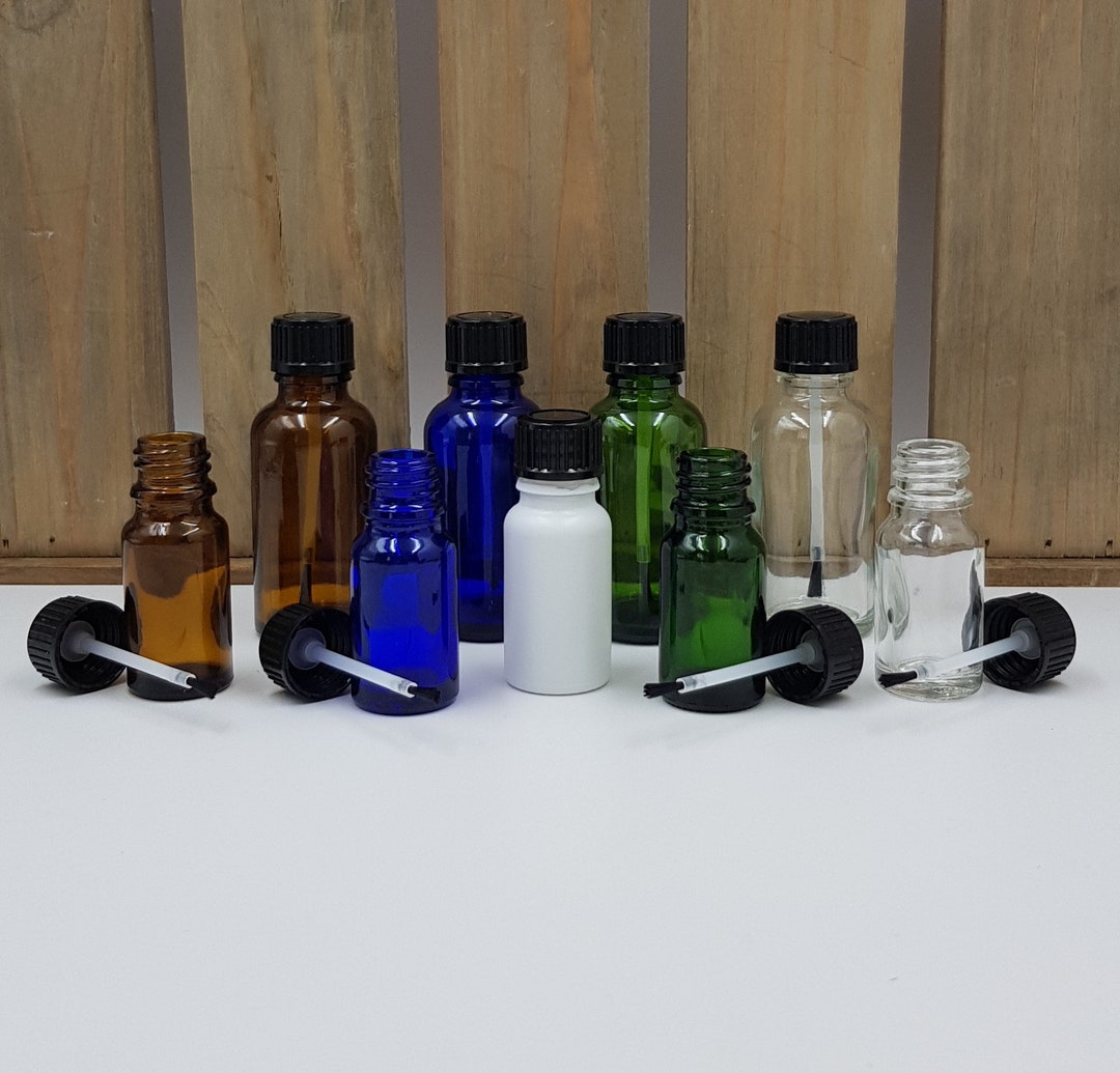  Paquete de 4 botellas de vidrio transparente con tapón