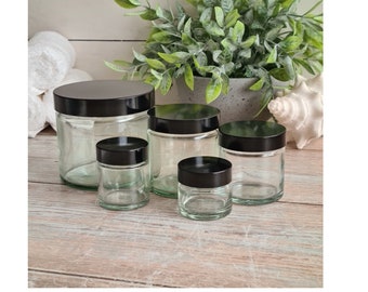 Clear Glass Jars With Airtight Aluminium Lids Perfect for Candlemaking,  Storage, DIY Beauty and Gifting Heat-resistant, Refillable 