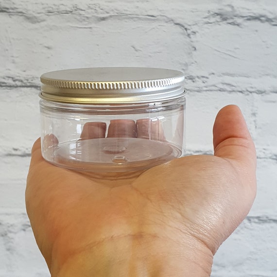 Clear Empty Plastic Storage containers with Lids - Square Plastic  Containers - Plastic Jars with Lids BPA Free Plastic Jar - Food Grade Air  Tight with