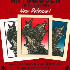 Respect — Coyote linocut prints