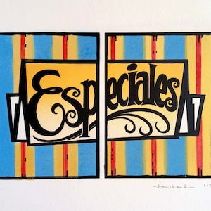 Especiales linocut print