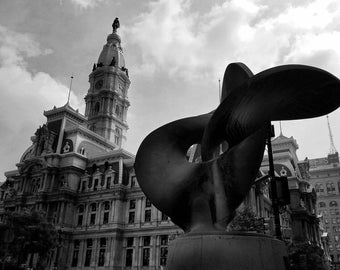 Philadelphia City Hall black and white photography