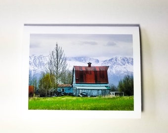 Alaskan barn blank fine art photography note card sets