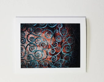 Swirlwork metal abstract blank note card photography box set