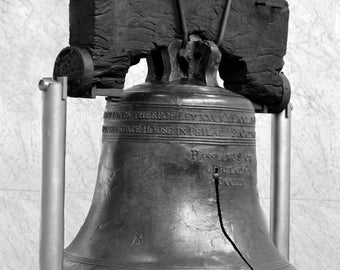 Photography Philadelphia Liberty Bell Pennsylvania black and white photo matted