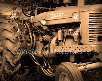 Tractor Farmall fine art rustic outdoor antique vintage image photograph matted print 5x7