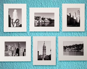 Photography Philadelphia black and white fine art photos set of six matted