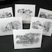 Multipack Pen and Ink Drawing Note Cards Thank You Cards, Wedding ...